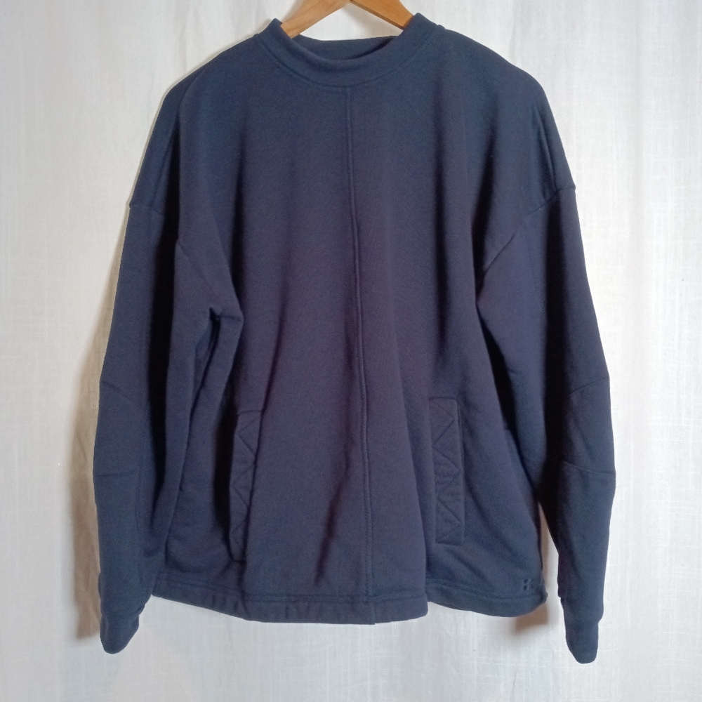 Sweaty Betty Oversized Navy Blue Fleece Sweatshirt Size XL